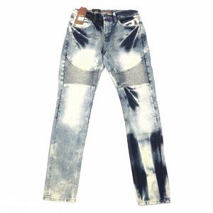 Crysp Denim Skywalker Biker Moto Skinny Jeans Men's Size 30 30X34 Blue Mid Rise